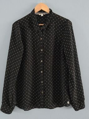 Sheer Black Polka Dot Blouse Volcom Large